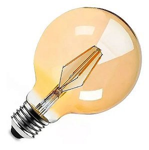 LAMPADA FILAMENTO DE LED GLOBO G95 4W AMBAR 2200K BIVOLT