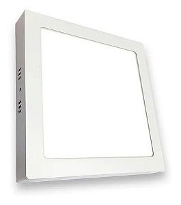 Plafon de Sobrepor 18w Quadrado 22x22 Branco Quente 3000K - Roya